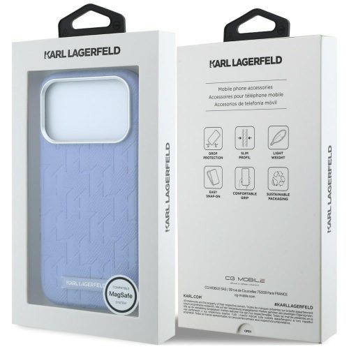 Alternative view of Θήκη Karl Lagerfeld Grained Mono Resin Logo MagSafe Blue iPhone 18 Pro Max/17 Pro Max