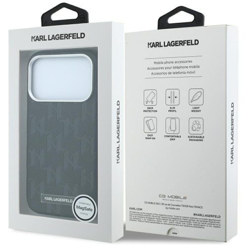 Alternative view of Θήκη Karl Lagerfeld Grained Mono Resin Logo MagSafe Black iPhone 18 Pro Max/17 Pro Max