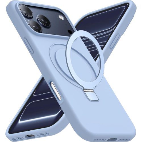 Θήκη Orso Ostand Liquid Silicone Cyan iPhone 18 Pro Max/17 Pro Max