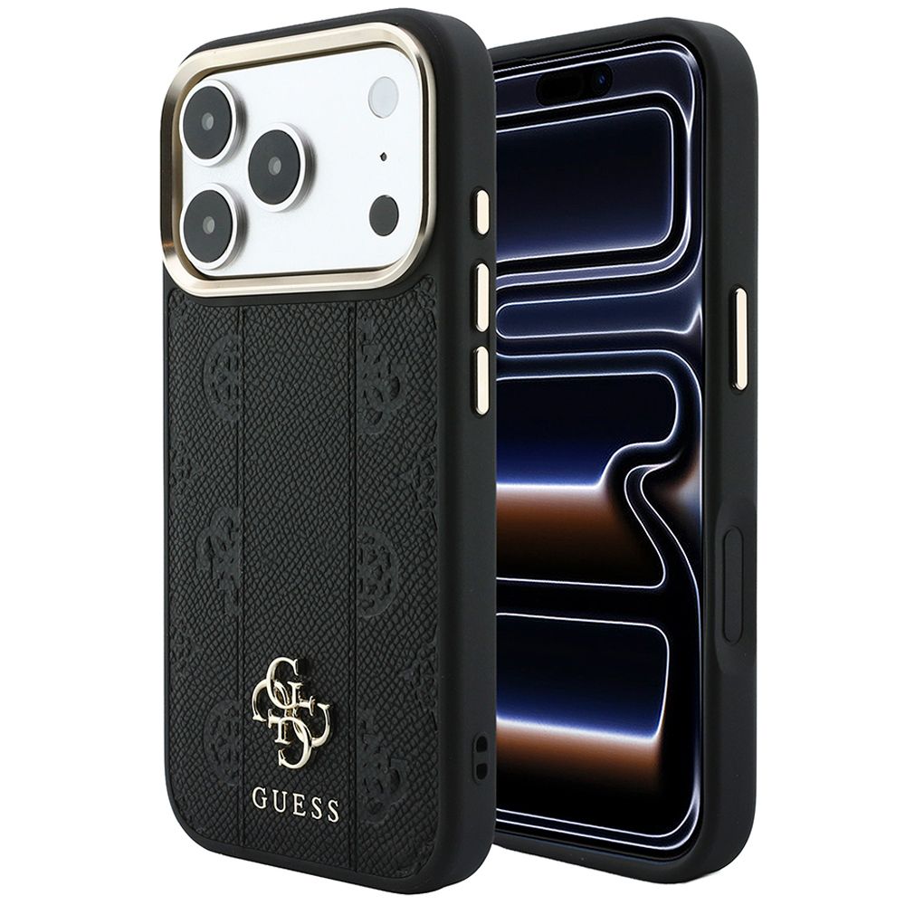 Θήκη Guess Stripe Peony 4G Logo Magsafe Black iPhone 18 Pro/17 Pro ΘΗΚΕΣ Guess Θήκη Guess Stripe Peony 4G Logo Magsafe Black iPhone 18 Pro/17 Pro