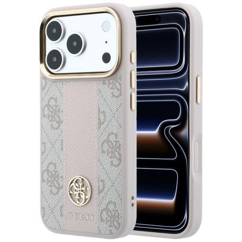 Θήκη Guess 4G Stripe Round Classic Logos Magsafe Pink iPhone 18 Pro Max/17 Pro Max
