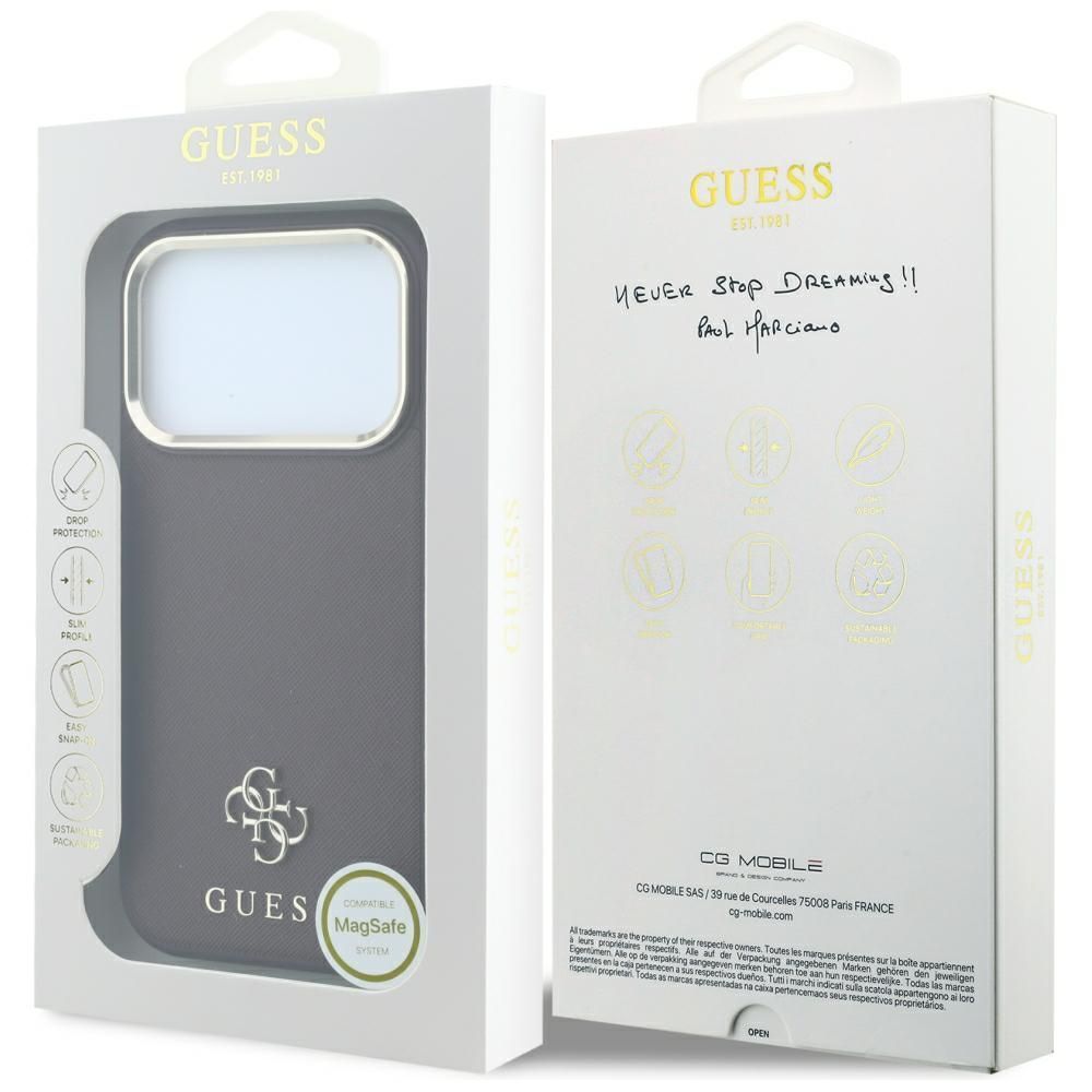 Θήκη Guess Saffiano Small 4G Classic Logo Magsafe Burgundy iPhone 18 Pro/17 Pro ΘΗΚΕΣ Guess Θήκη Guess Saffiano Small 4G Classic Logo Magsafe Burgundy iPhone 18 Pro/17 Pro - Image 3