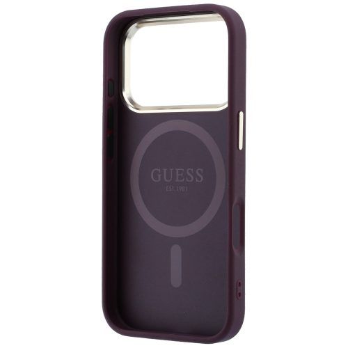 Alternative view of Θήκη Guess Saffiano Small 4G Classic Logo Magsafe Burgundy iPhone 18 Pro/17 Pro