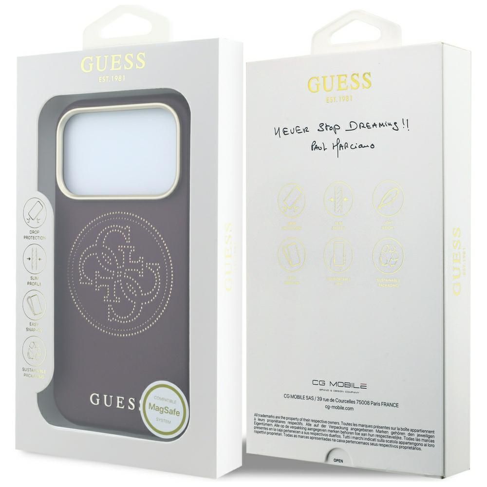 Θήκη Guess Perforated 4G Gold Logo Magsafe Burgundy iPhone 18 Pro Max/17 Pro Max ΘΗΚΕΣ Guess Θήκη Guess Perforated 4G Gold Logo Magsafe Burgundy iPhone 18 Pro Max/17 Pro Max - Image 6