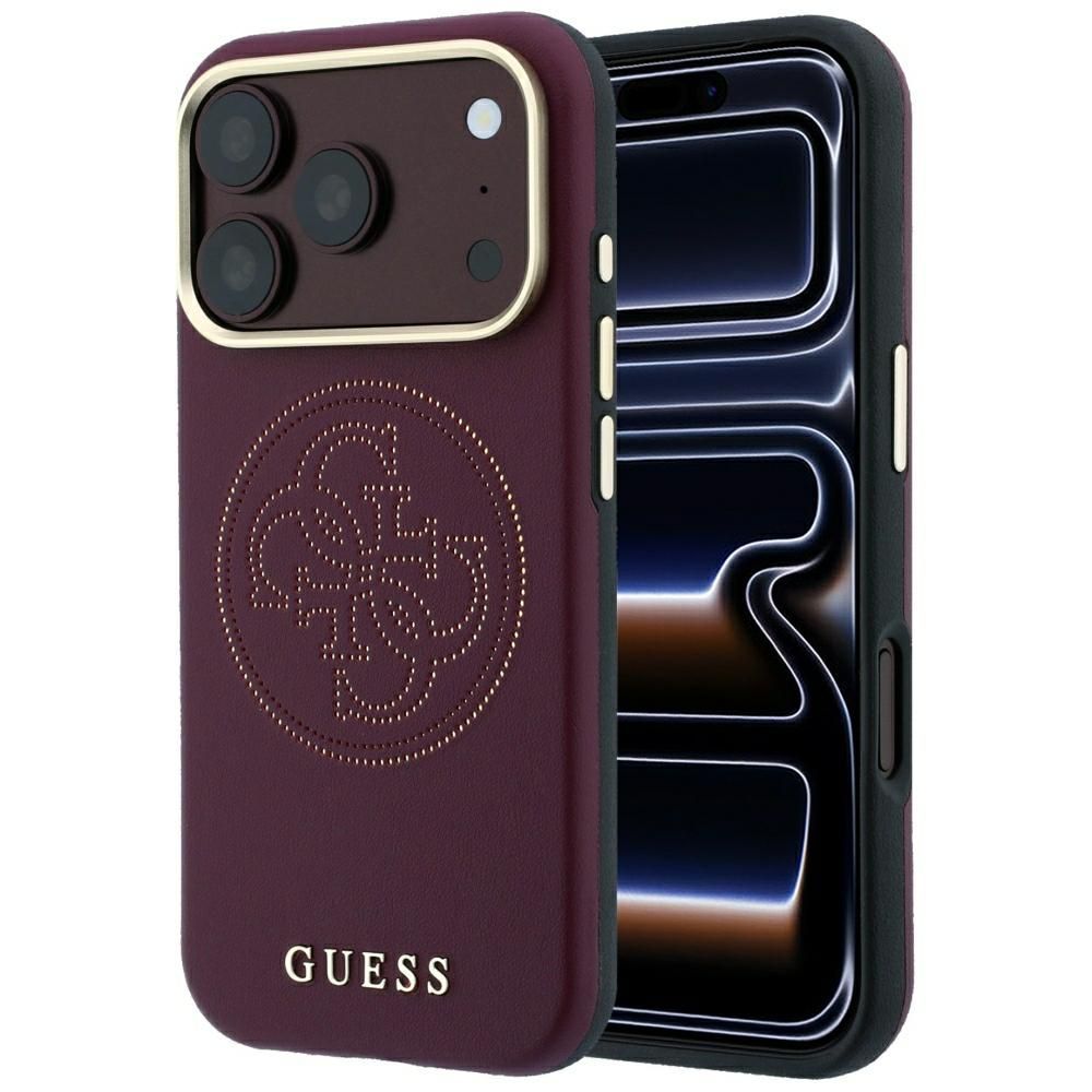 Θήκη Guess Perforated 4G Gold Logo Magsafe Burgundy iPhone 18 Pro Max/17 Pro Max ΘΗΚΕΣ Guess Θήκη Guess Perforated 4G Gold Logo Magsafe Burgundy iPhone 18 Pro Max/17 Pro Max
