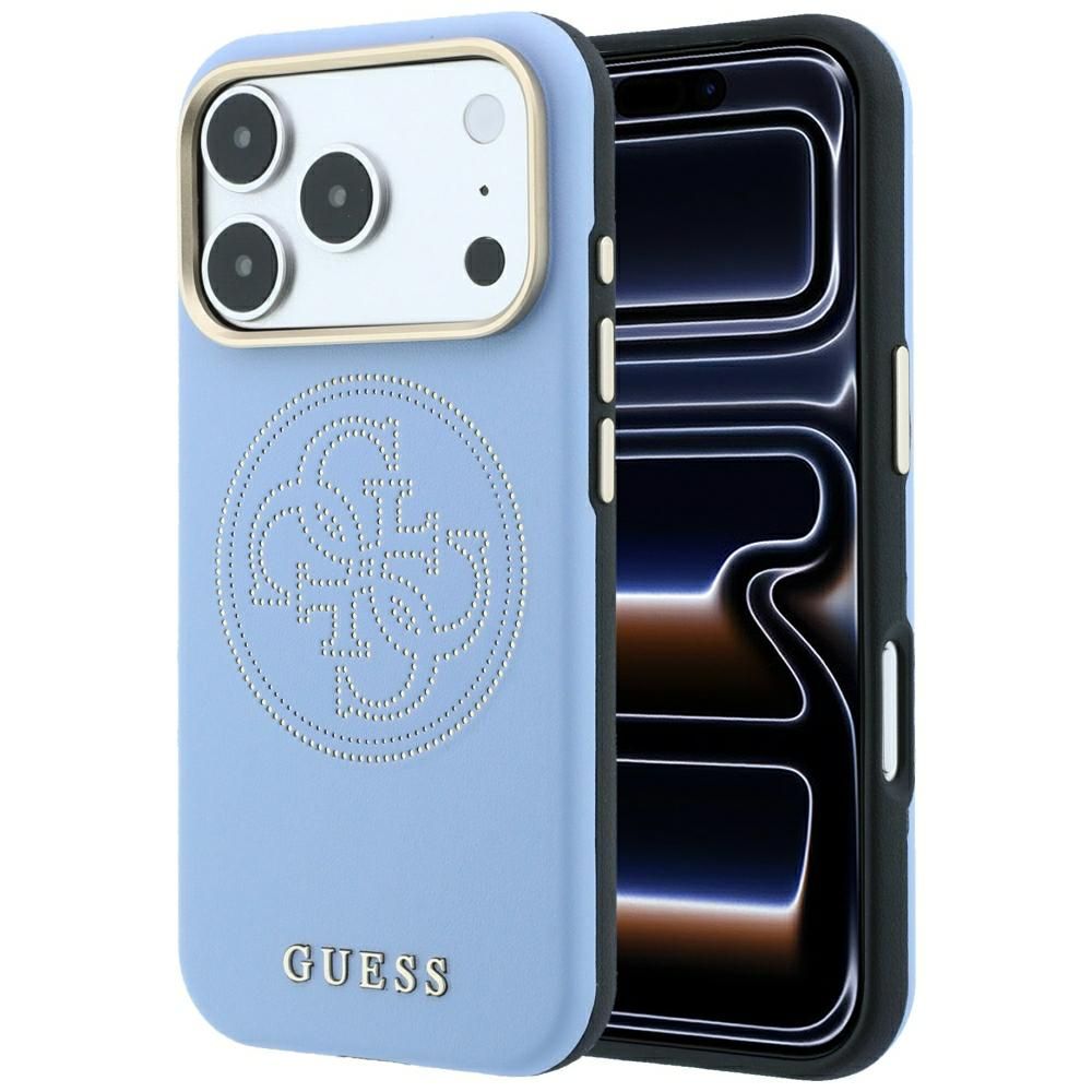 Θήκη Guess Perforated 4G Gold Logo Magsafe Blue iPhone 18 Pro Max/17 Pro Max ΘΗΚΕΣ Guess Θήκη Guess Perforated 4G Gold Logo Magsafe Blue iPhone 18 Pro Max/17 Pro Max