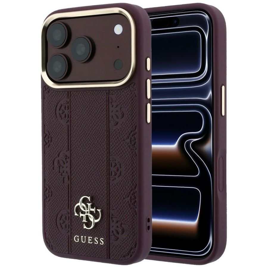 Θήκη Guess Stripe Peony 4G Logo Magsafe Burgundy iPhone 18 Pro Max/17 Pro Max ΘΗΚΕΣ Guess Θήκη Guess Stripe Peony 4G Logo Magsafe Burgundy iPhone 18 Pro Max/17 Pro Max