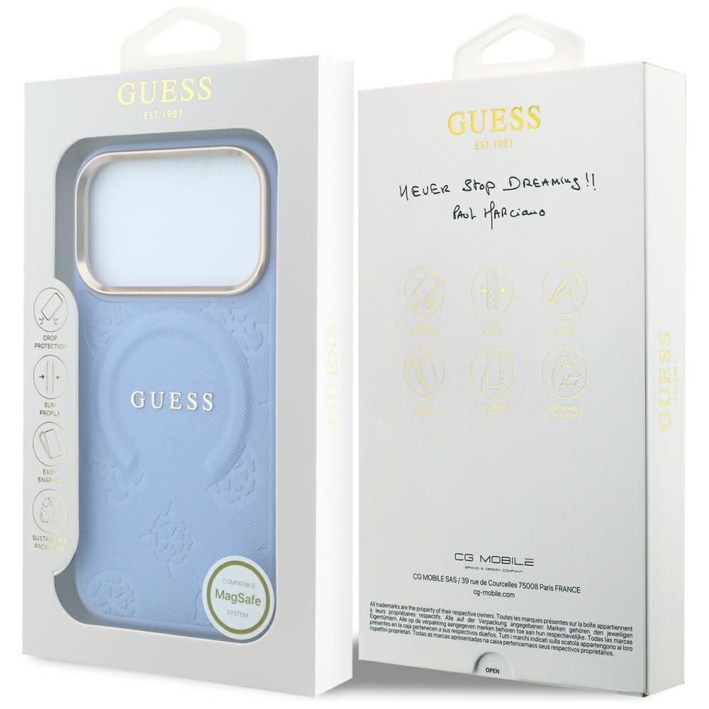 Θήκη Guess Saffiano Peony & Ring Magsafe Blue iPhone 18 Pro Max/17 Pro Max ΘΗΚΕΣ Guess Θήκη Guess Saffiano Peony & Ring Magsafe Blue iPhone 18 Pro Max/17 Pro Max - Image 4