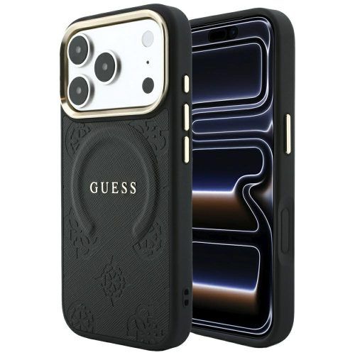 Θήκη Guess Saffiano Peony & Ring Magsafe Black iPhone 18 Pro/17 Pro