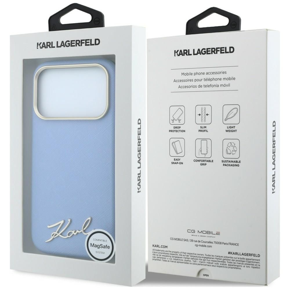 Θήκη Karl Lagerfeld Saffiano Small Script Metal Logo MagSafe Blue iPhone 18 Pro Max/iPhone 17 Pro Max ΘΗΚΕΣ KARL LAGERFELD Θήκη Karl Lagerfeld Saffiano Small Script Metal Logo MagSafe Blue iPhone 18 Pro Max/iPhone 17 Pro Max - Image 8