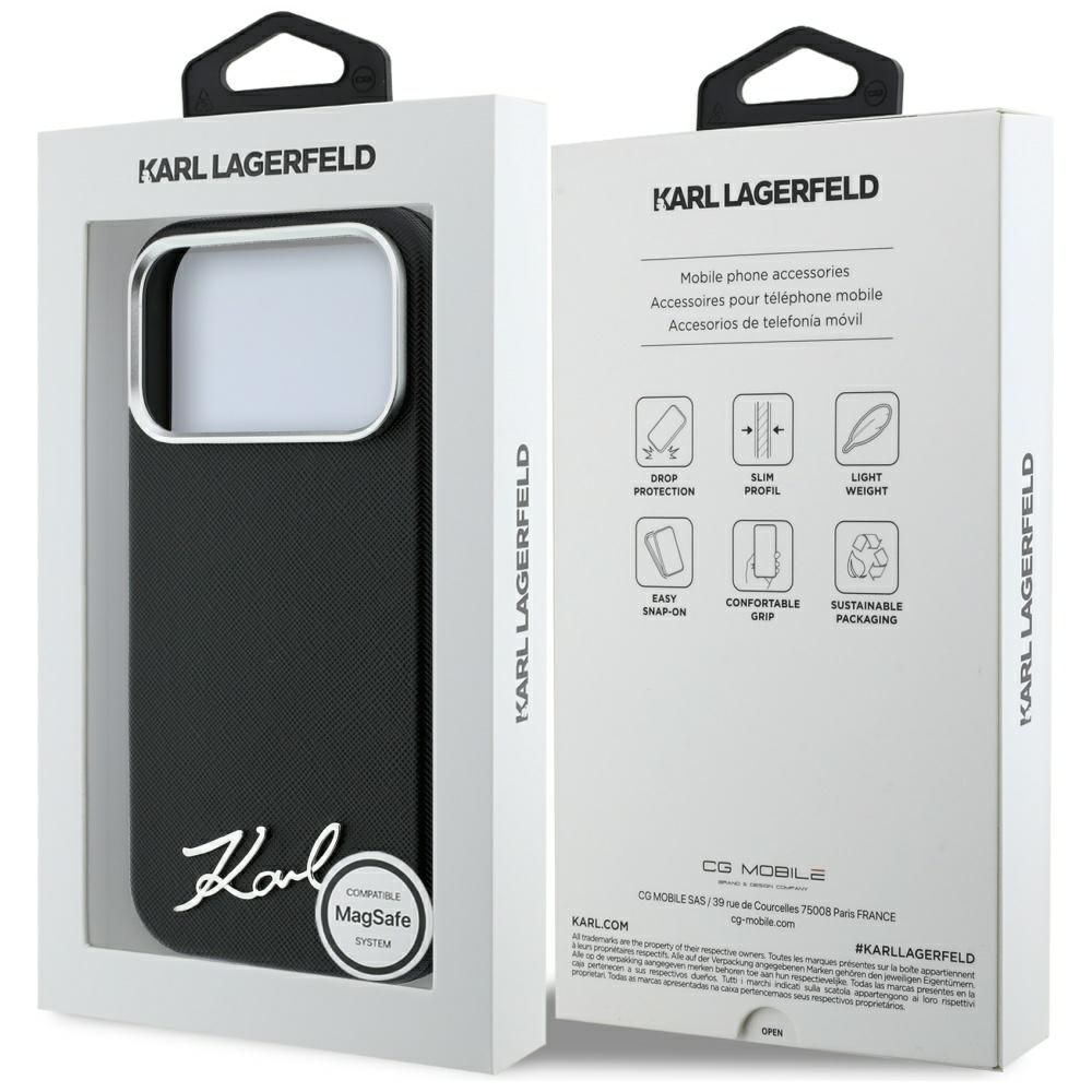 Θήκη Karl Lagerfeld Saffiano Small Script Metal Logo MagSafe Black iPhone 18 Pro Max/iPhone 17 Pro Max ΘΗΚΕΣ KARL LAGERFELD Θήκη Karl Lagerfeld Saffiano Small Script Metal Logo MagSafe Black iPhone 18 Pro Max/iPhone 17 Pro Max - Image 7