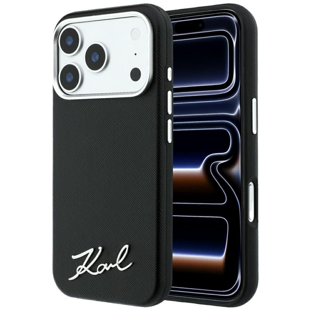 Θήκη Karl Lagerfeld Saffiano Small Script Metal Logo MagSafe Black iPhone 18 Pro Max/iPhone 17 Pro Max ΘΗΚΕΣ KARL LAGERFELD Θήκη Karl Lagerfeld Saffiano Small Script Metal Logo MagSafe Black iPhone 18 Pro Max/iPhone 17 Pro Max