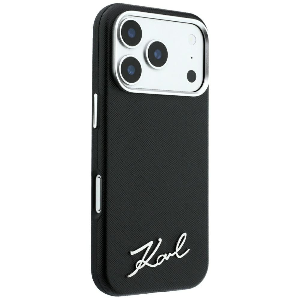 Θήκη Karl Lagerfeld Saffiano Small Script Metal Logo MagSafe Black iPhone 18 Pro Max/iPhone 17 Pro Max ΘΗΚΕΣ KARL LAGERFELD Θήκη Karl Lagerfeld Saffiano Small Script Metal Logo MagSafe Black iPhone 18 Pro Max/iPhone 17 Pro Max - Image 4