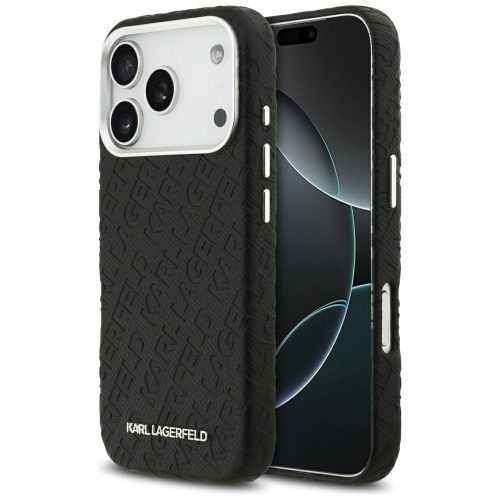 Θήκη Karl Lagerfeld Grained Allover Logo Metal Elongated MagSafe Black iPhone 18 Pro Max/17 Pro Max ΘΗΚΕΣ KARL LAGERFELD Θήκη Karl Lagerfeld Grained Allover Logo Metal Elongated MagSafe Black iPhone 18 Pro Max/17 Pro Max
