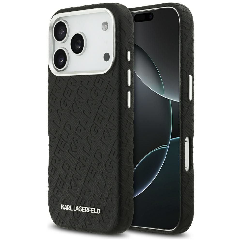 Θήκη Karl Lagerfeld Grained Allover Logo Metal Elongated MagSafe Black iPhone 18 Pro Max/17 Pro Max ΘΗΚΕΣ KARL LAGERFELD Θήκη Karl Lagerfeld Grained Allover Logo Metal Elongated MagSafe Black iPhone 18 Pro Max/17 Pro Max
