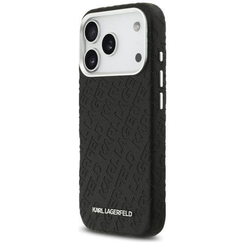Alternative view of Θήκη Karl Lagerfeld Grained Allover Logo Metal Elongated MagSafe Black iPhone 18 Pro Max/17 Pro Max