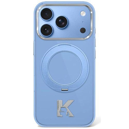 Θήκη Karl Lagerfeld IML Ring Stand 360 Kameo Metal MagSafe Light Blue iPhone 18 Pro Max/17 Pro Max