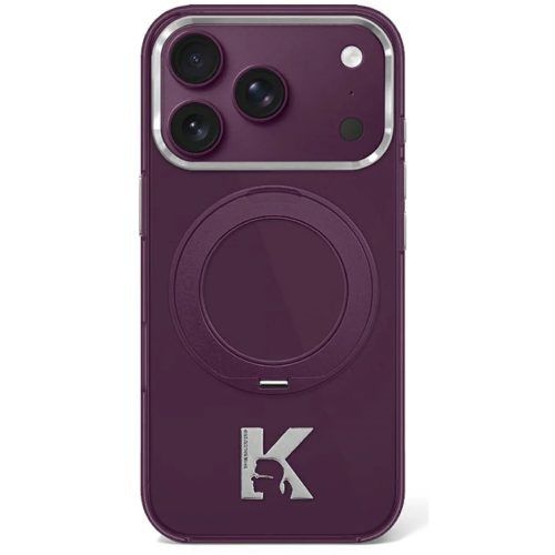 Θήκη Karl Lagerfeld IML Ring Stand 360 Kameo Metal MagSafe Burgundy iPhone 18 Pro Max/17 Pro Max