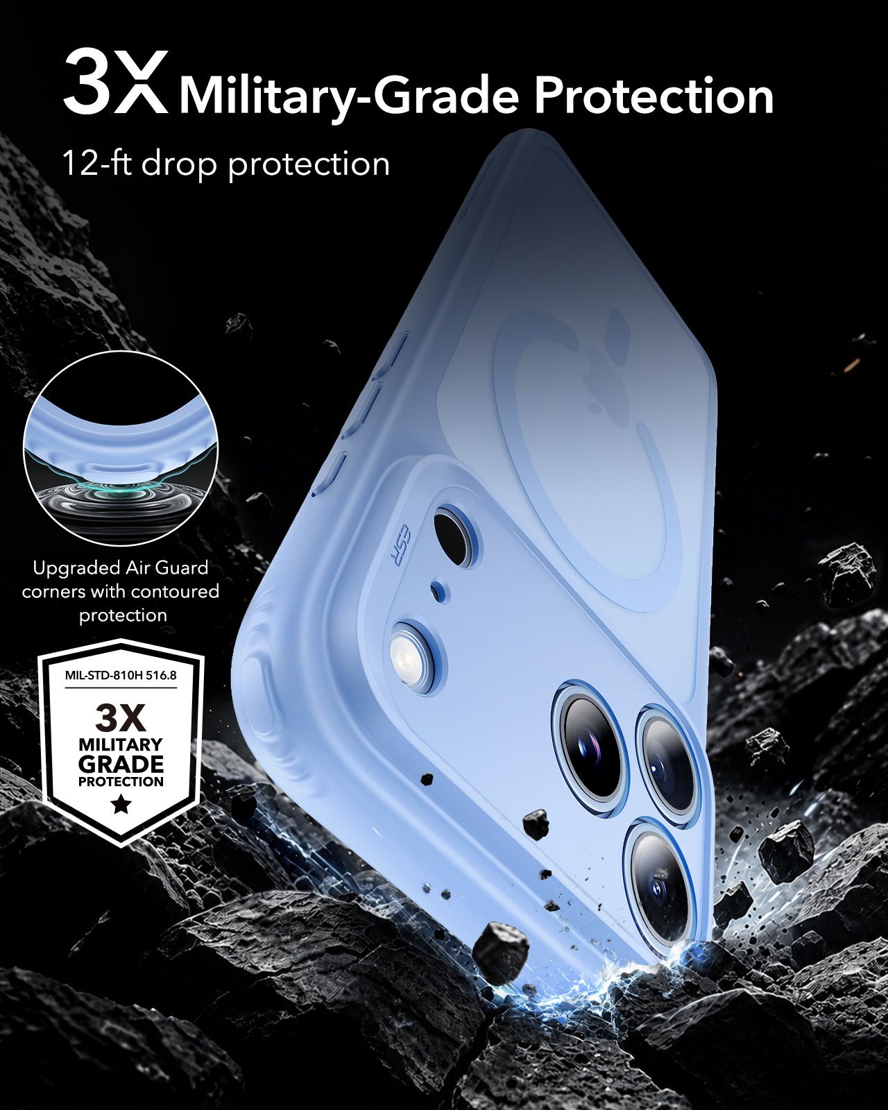 Θήκη ESR Classic Hybrid MagSafe Frosted Light Blue iPhone 18 Pro/iPhone 17 Pro ΘΗΚΕΣ ESR Θήκη ESR Classic Hybrid MagSafe Frosted Light Blue iPhone 18 Pro/iPhone 17 Pro - Image 5