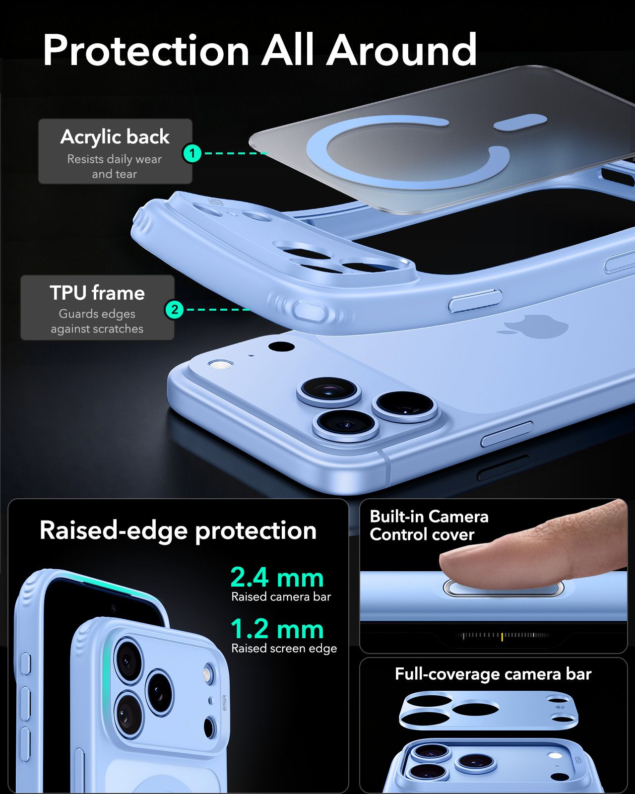 Θήκη ESR Classic Hybrid MagSafe Frosted Light Blue iPhone 18 Pro/iPhone 17 Pro ΘΗΚΕΣ ESR Θήκη ESR Classic Hybrid MagSafe Frosted Light Blue iPhone 18 Pro/iPhone 17 Pro - Image 4