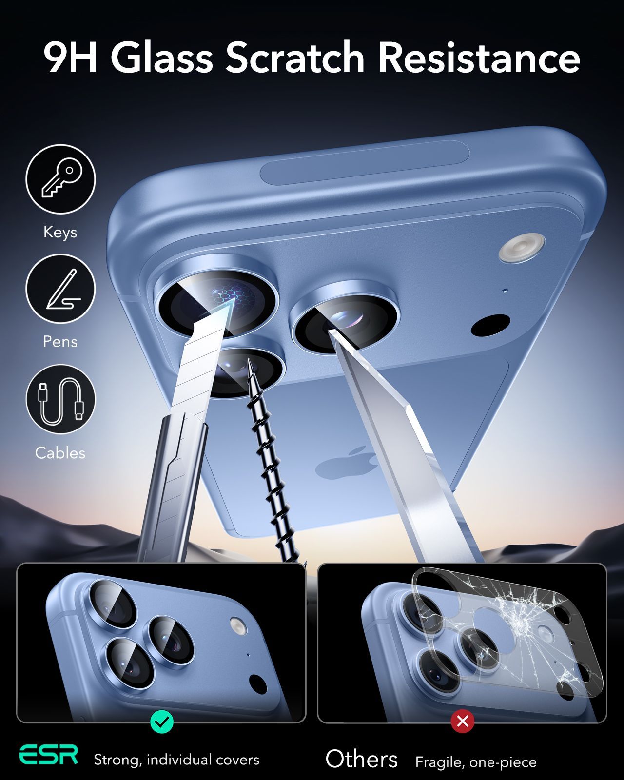 ESR Armorite Tempered Glass Camera Lens Blue iPhone 18 Pro/18 Pro Max ΠΡΟΣΤΑΣΙΑ ΟΘΟΝΗΣ ESR ESR Armorite Tempered Glass Camera Lens Blue iPhone 18 Pro/18 Pro Max - Image 4