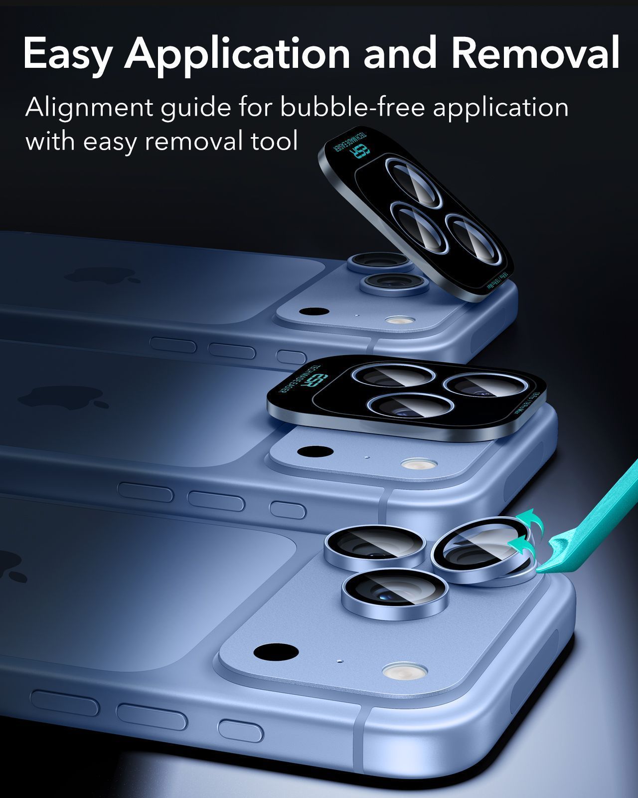 ESR Armorite Tempered Glass Camera Lens Blue iPhone 18 Pro/18 Pro Max ΠΡΟΣΤΑΣΙΑ ΟΘΟΝΗΣ ESR ESR Armorite Tempered Glass Camera Lens Blue iPhone 18 Pro/18 Pro Max - Image 3