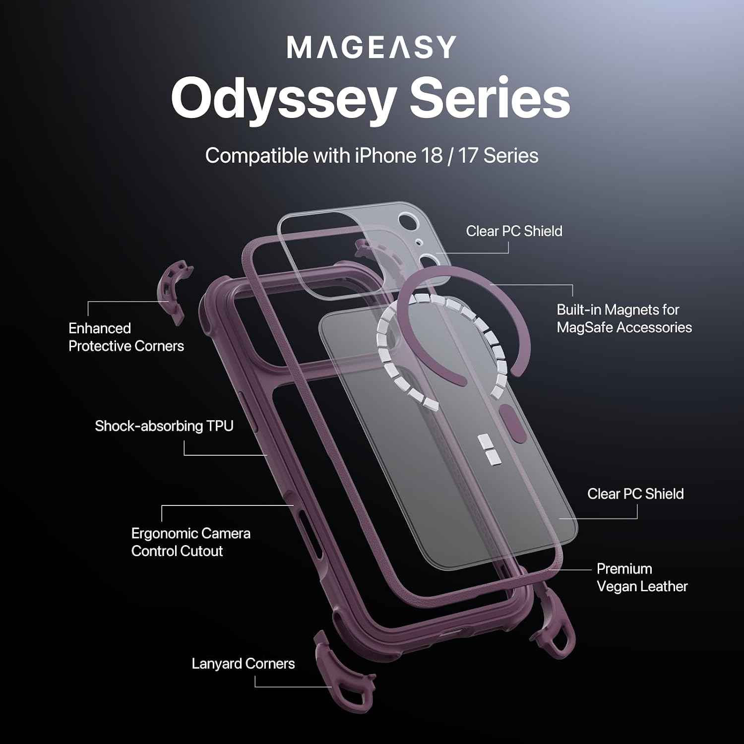Θήκη MagEasy Odyssey Strap M Rugged with Lanyard Magsafe Nebula iPhone 18 Pro Max/17 Pro Max ΘΗΚΕΣ MagEasy Θήκη MagEasy Odyssey Strap M Rugged with Lanyard Magsafe Nebula iPhone 18 Pro Max/17 Pro Max - Image 2