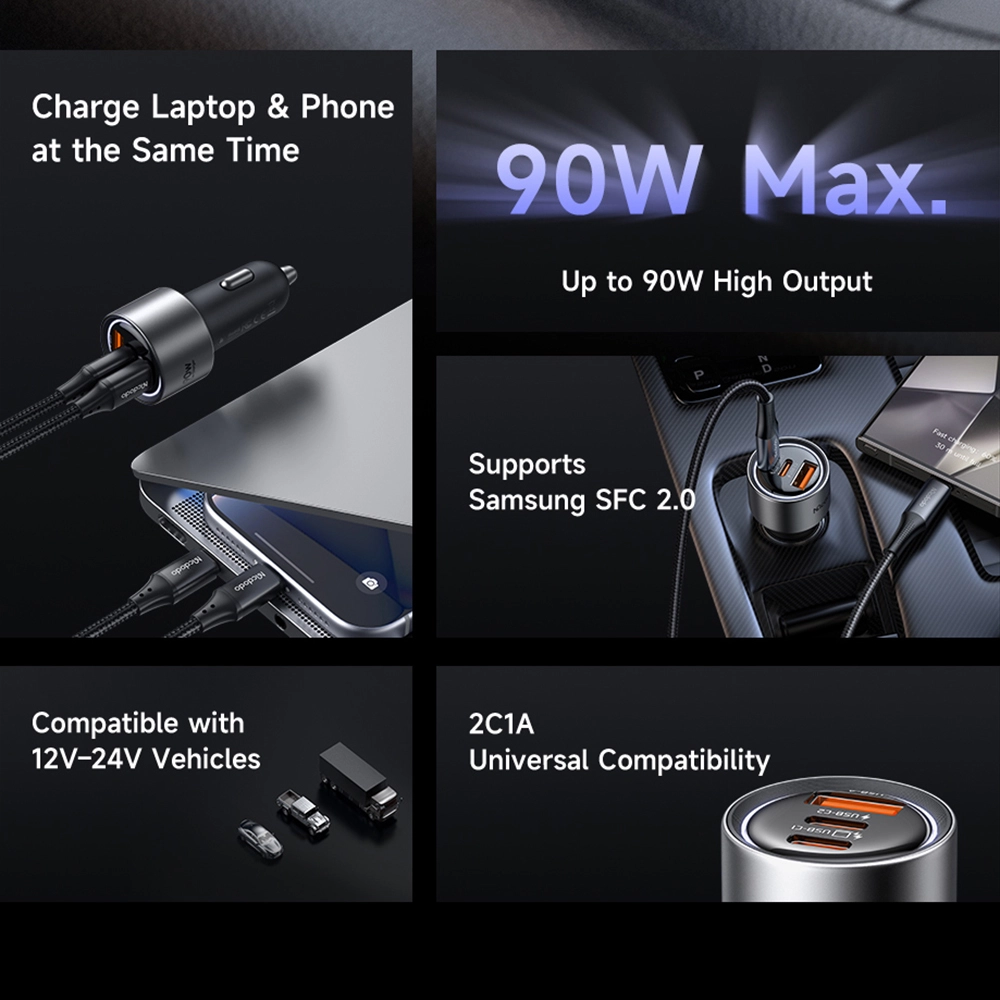 Mcdodo Triple Charger 2x USB-C 1x USB 90W Black (CC311) ΑΞΕΣΟΥΑΡ Mcdodo Mcdodo Triple Charger 2x USB-C 1x USB 90W Black (CC311) - Image 3