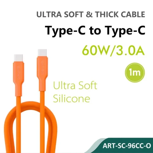 Siipro Καλώδιο USB-C to USB-C 1M 60W Orange