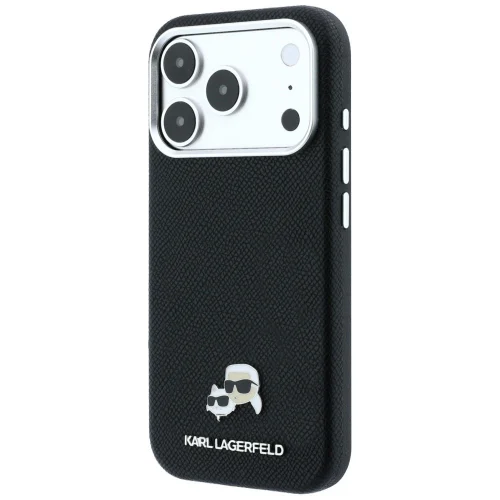 Alternative view of Θήκη Karl Lagerfeld Karl and Choupette Head Pins MagSafe Leather Black iPhone 18 Pro/iPhone 17 Pro