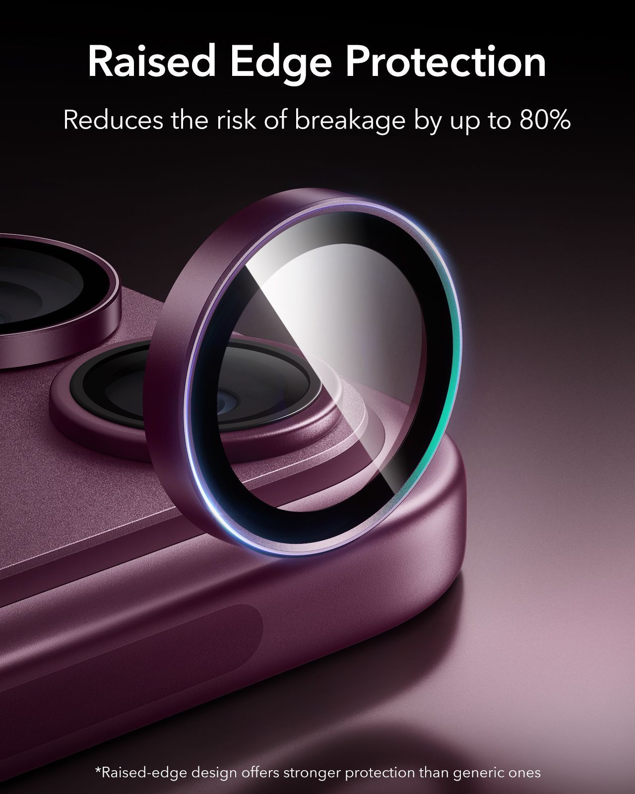 ESR Armorite Tempered Glass Camera Lens Deep Burgundy iPhone 18 Pro/18 Pro Max ΠΡΟΣΤΑΣΙΑ ΟΘΟΝΗΣ ESR ESR Armorite Tempered Glass Camera Lens Deep Burgundy iPhone 18 Pro/18 Pro Max - Image 2