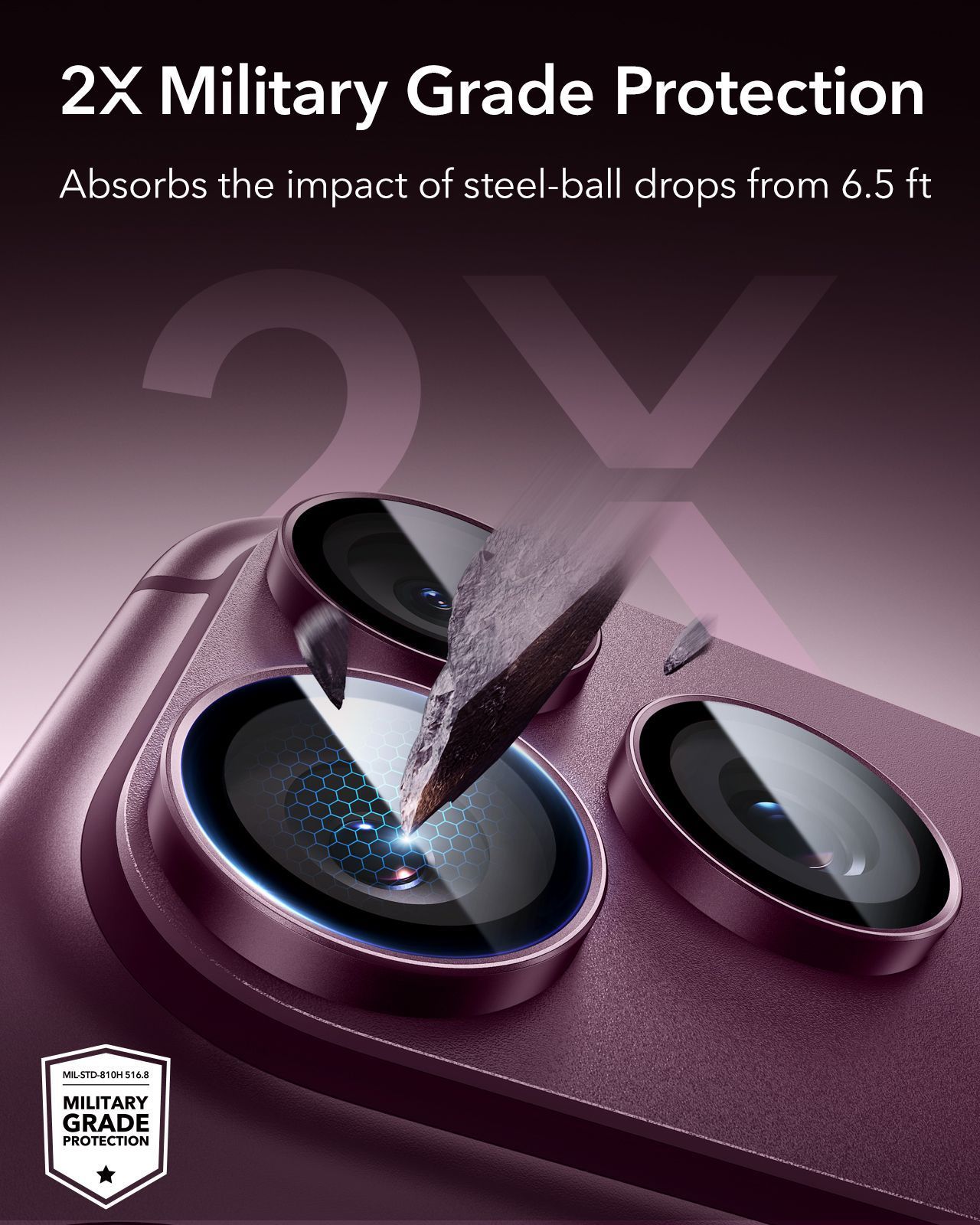 ESR Armorite Tempered Glass Camera Lens Deep Burgundy iPhone 18 Pro/18 Pro Max ΠΡΟΣΤΑΣΙΑ ΟΘΟΝΗΣ ESR ESR Armorite Tempered Glass Camera Lens Deep Burgundy iPhone 18 Pro/18 Pro Max - Image 6