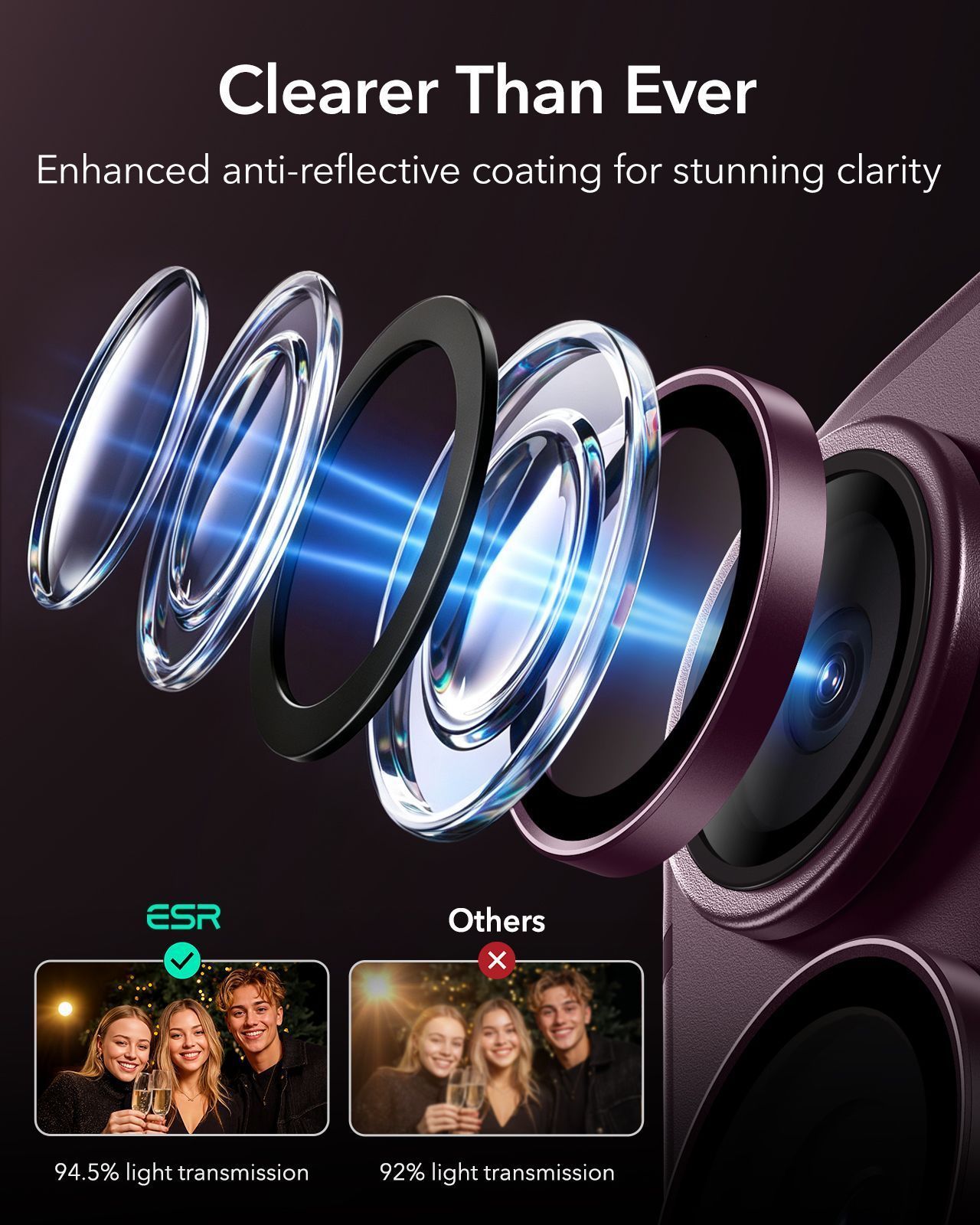 ESR Armorite Tempered Glass Camera Lens Deep Burgundy iPhone 18 Pro/18 Pro Max ΠΡΟΣΤΑΣΙΑ ΟΘΟΝΗΣ ESR ESR Armorite Tempered Glass Camera Lens Deep Burgundy iPhone 18 Pro/18 Pro Max - Image 7