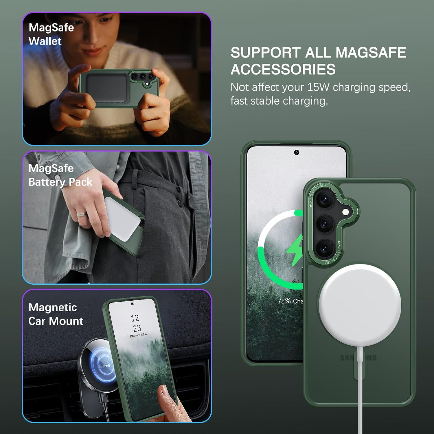 Θήκη Orso MagCase Focus Frosted Forest Green Samsung Galaxy A57 ΘΗΚΕΣ Orso Θήκη Orso MagCase Focus Frosted Forest Green Samsung Galaxy A57 - Image 2
