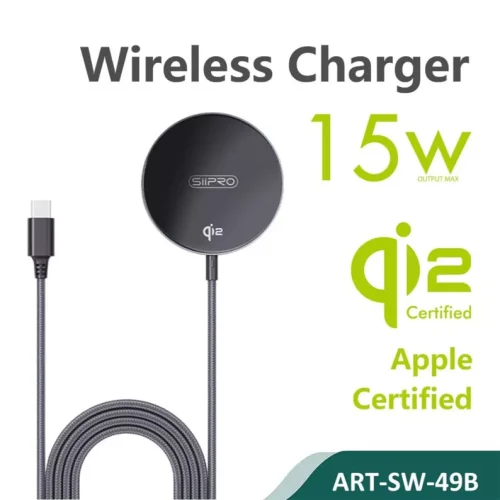 Siipro Qi2 MagSafe 15W Charger Black (SW-49B)