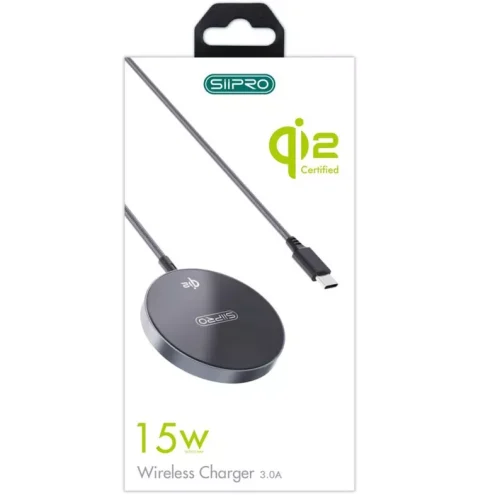 Alternative view of Siipro Qi2 MagSafe 15W Charger Black (SW-49B)
