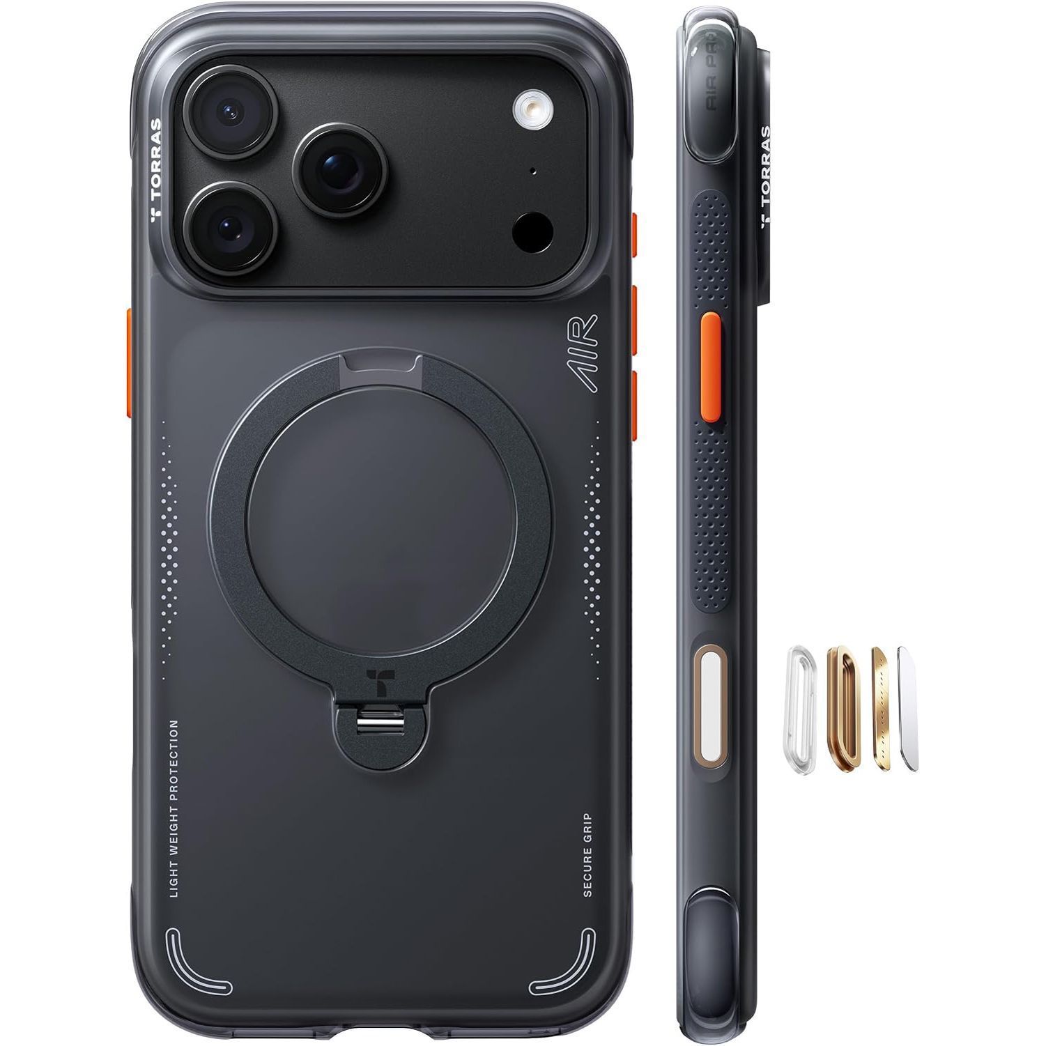 Θήκη Torras Ostand Spin Air Q3 MagSafe Kickstand Black iPhone 18 Pro Max/17 Pro Max ΘΗΚΕΣ TORRAS Θήκη Torras Ostand Spin Air Q3 MagSafe Kickstand Black iPhone 18 Pro Max/17 Pro Max