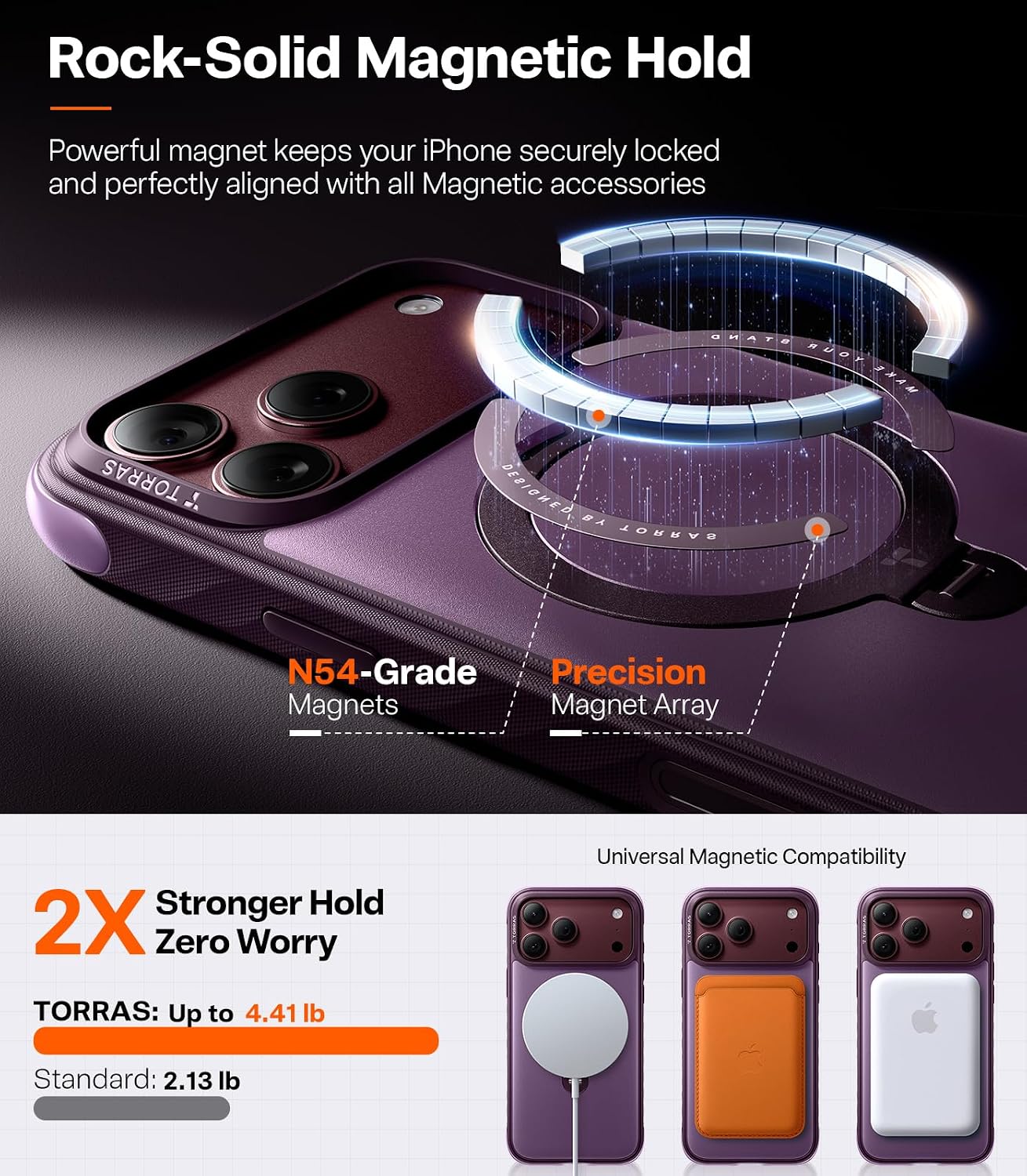 Θήκη Torras Ostand Q3 Rugg MagSafe Purple iPhone 18 Pro Max/17 Pro Max ΘΗΚΕΣ TORRAS Θήκη Torras Ostand Q3 Rugg MagSafe Purple iPhone 18 Pro Max/17 Pro Max - Image 2