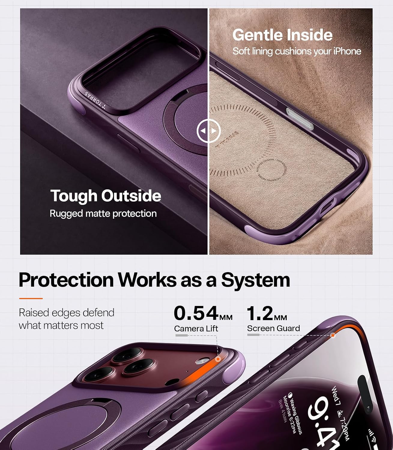 Θήκη Torras Ostand Q3 Rugg MagSafe Purple iPhone 18 Pro Max/17 Pro Max ΘΗΚΕΣ TORRAS Θήκη Torras Ostand Q3 Rugg MagSafe Purple iPhone 18 Pro Max/17 Pro Max - Image 3