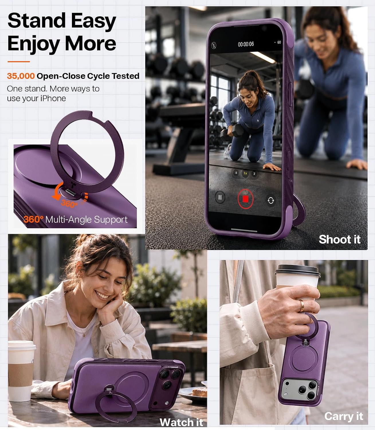Θήκη Torras Ostand Q3 Rugg MagSafe Purple iPhone 18 Pro Max/17 Pro Max ΘΗΚΕΣ TORRAS Θήκη Torras Ostand Q3 Rugg MagSafe Purple iPhone 18 Pro Max/17 Pro Max - Image 5