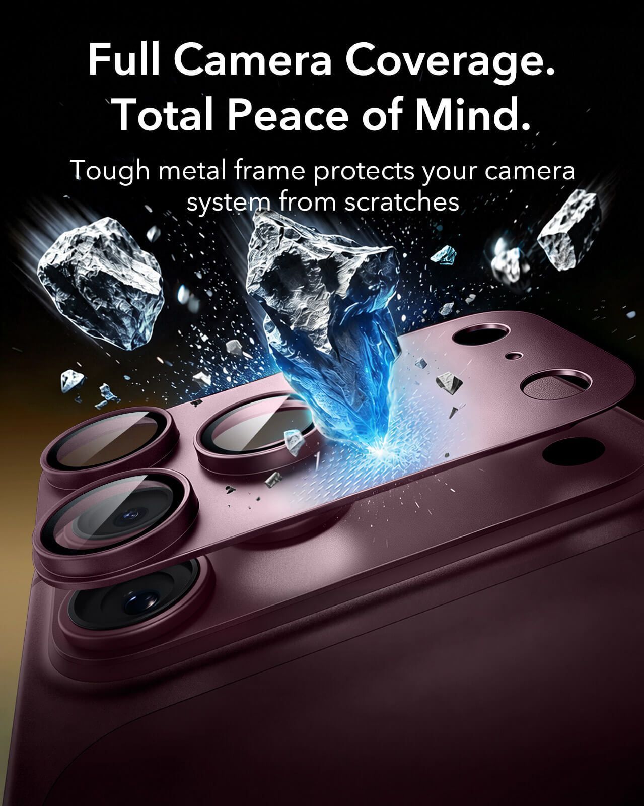 ESR Armorite Pro Camera Lens Protector Full Coverage Burgundy iPhone 18 Pro Max ΠΡΟΣΤΑΣΙΑ ΟΘΟΝΗΣ ESR ESR Armorite Pro Camera Lens Protector Full Coverage Burgundy iPhone 18 Pro Max - Image 6