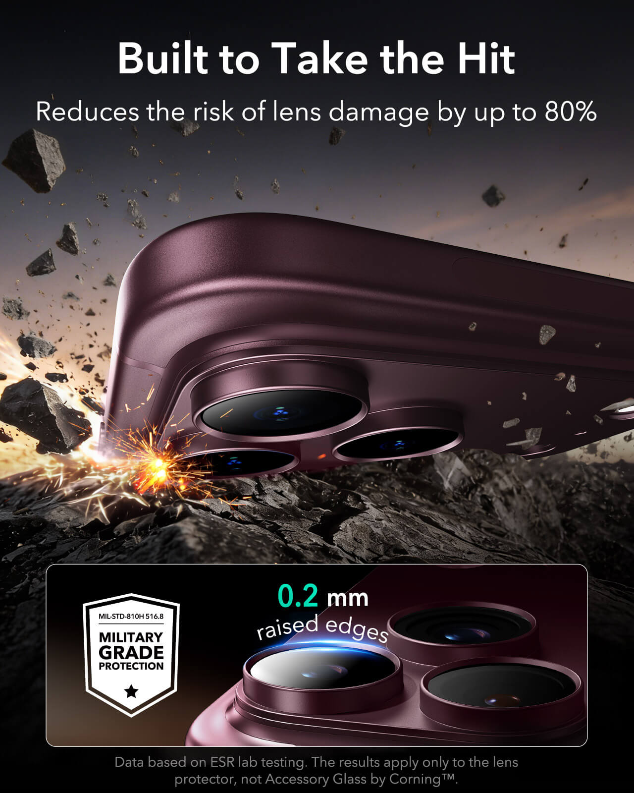 ESR Armorite Pro Camera Lens Protector Full Coverage Burgundy iPhone 18 Pro Max ΠΡΟΣΤΑΣΙΑ ΟΘΟΝΗΣ ESR ESR Armorite Pro Camera Lens Protector Full Coverage Burgundy iPhone 18 Pro Max - Image 4