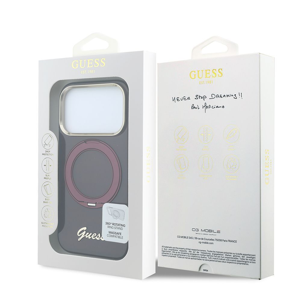 Θήκη Guess IML Ring Stand 360 Script Metal Logo Magsafe Burgundy iPhone 18 Pro Max/17 Pro Max ΘΗΚΕΣ Guess Θήκη Guess IML Ring Stand 360 Script Metal Logo Magsafe Burgundy iPhone 18 Pro Max/17 Pro Max - Image 8