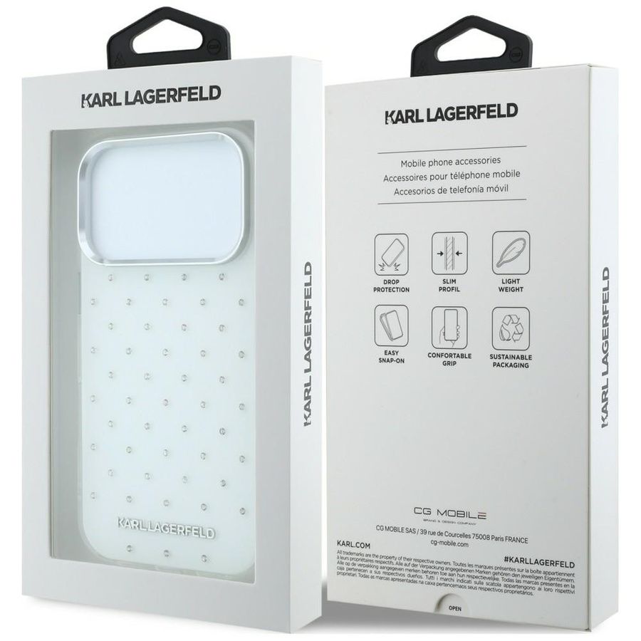 Θήκη Karl Lagerfeld IML Rhinestones Allover White iPhone 18 Pro Max/17 Pro Max ΘΗΚΕΣ KARL LAGERFELD Θήκη Karl Lagerfeld IML Rhinestones Allover White iPhone 18 Pro Max/17 Pro Max - Image 6