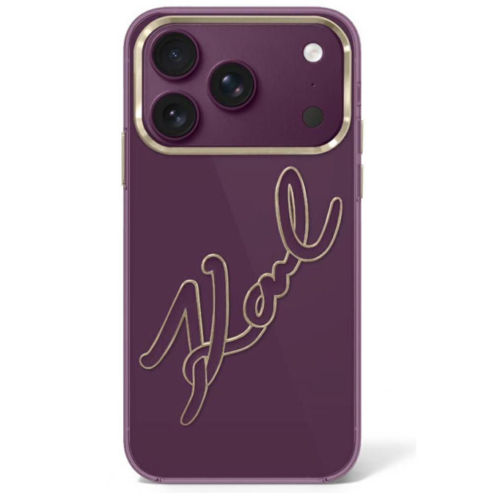 Θήκη Karl Lagerfeld IML Big Signature Resin Metal Frame MagSafe Burgundy iPhone 18 Pro Max/iPhone 17 Pro Max ΘΗΚΕΣ KARL LAGERFELD Θήκη Karl Lagerfeld IML Big Signature Resin Metal Frame MagSafe Burgundy iPhone 18 Pro Max/iPhone 17 Pro Max