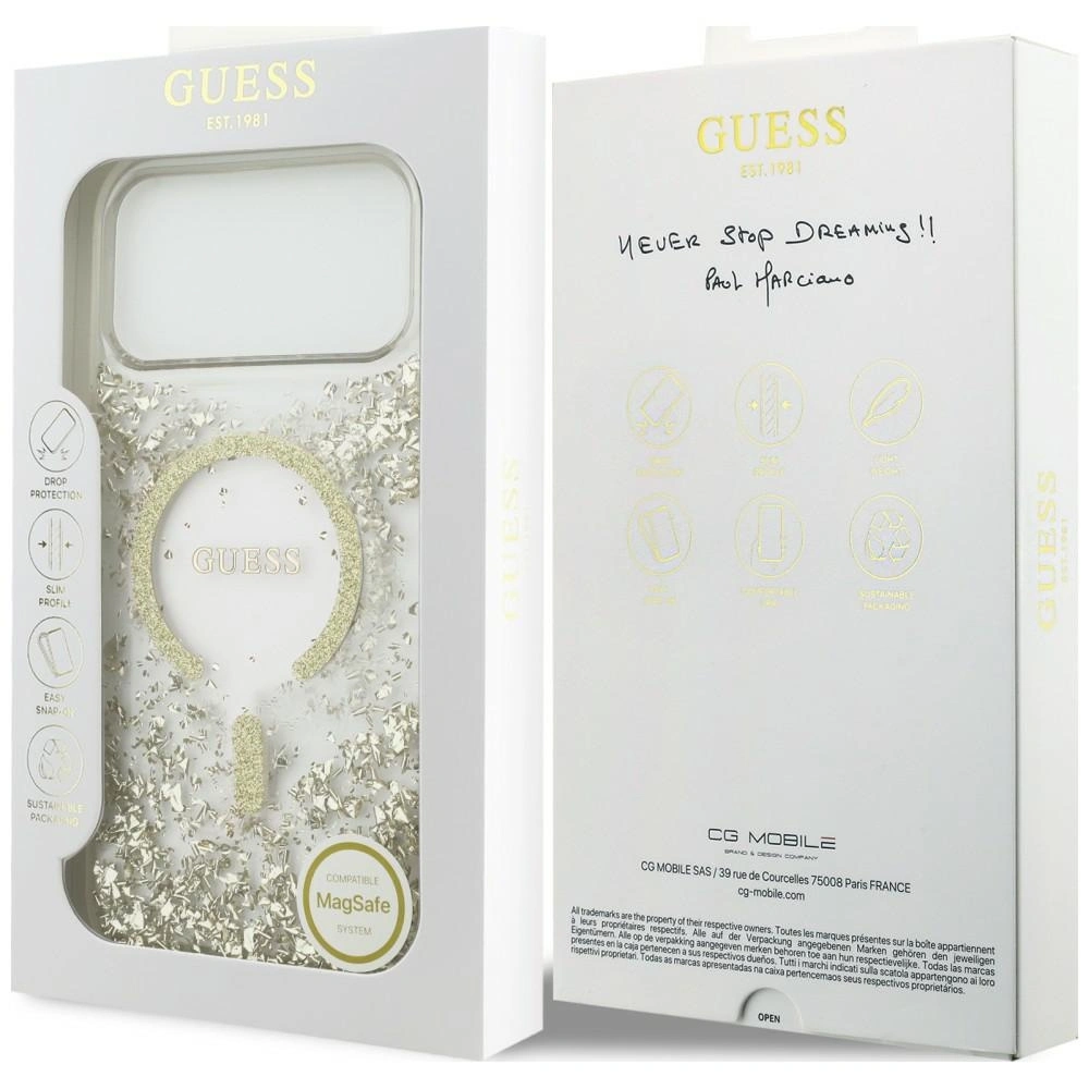 Θήκη Guess Resin Bottom Glitter Magsafe Clear Gold iPhone 18 Pro Max/17 Pro Max ΘΗΚΕΣ Guess Θήκη Guess Resin Bottom Glitter Magsafe Clear Gold iPhone 18 Pro Max/17 Pro Max - Image 8