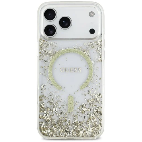 Alternative view of Θήκη Guess Resin Bottom Glitter Magsafe Clear Gold iPhone 18 Pro Max/17 Pro Max