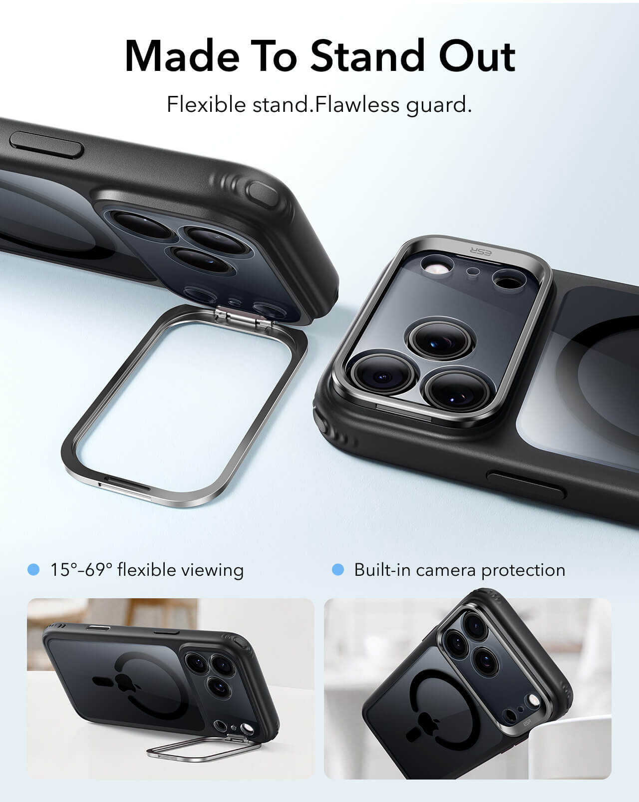 Θήκη ESR Classic Hybrid with Flex Stand MagSafe Clear Black iPhone 18 Pro/iPhone 17 Pro ΘΗΚΕΣ ESR Θήκη ESR Classic Hybrid with Flex Stand MagSafe Clear Black iPhone 18 Pro/iPhone 17 Pro - Image 2