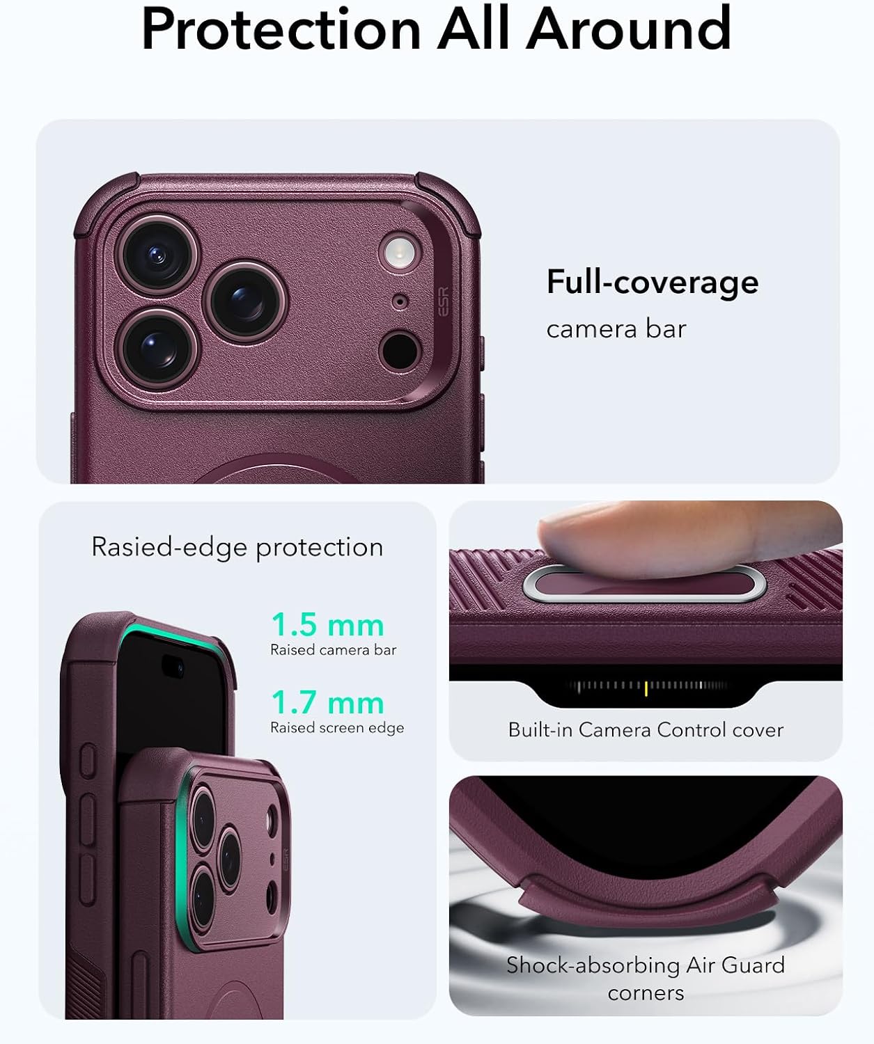 Θήκη ESR Cyber Tough Magsafe Burgundy iPhone 18 Pro Max/17 Pro Max ΘΗΚΕΣ ESR Θήκη ESR Cyber Tough Magsafe Burgundy iPhone 18 Pro Max/17 Pro Max - Image 4