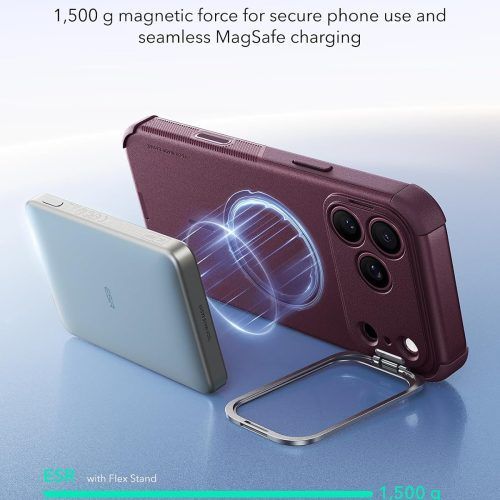 Alternative view of Θήκη ESR Cyber Tough Flex Stand Magsafe Burgundy iPhone 18 Pro Max/17 Pro Max